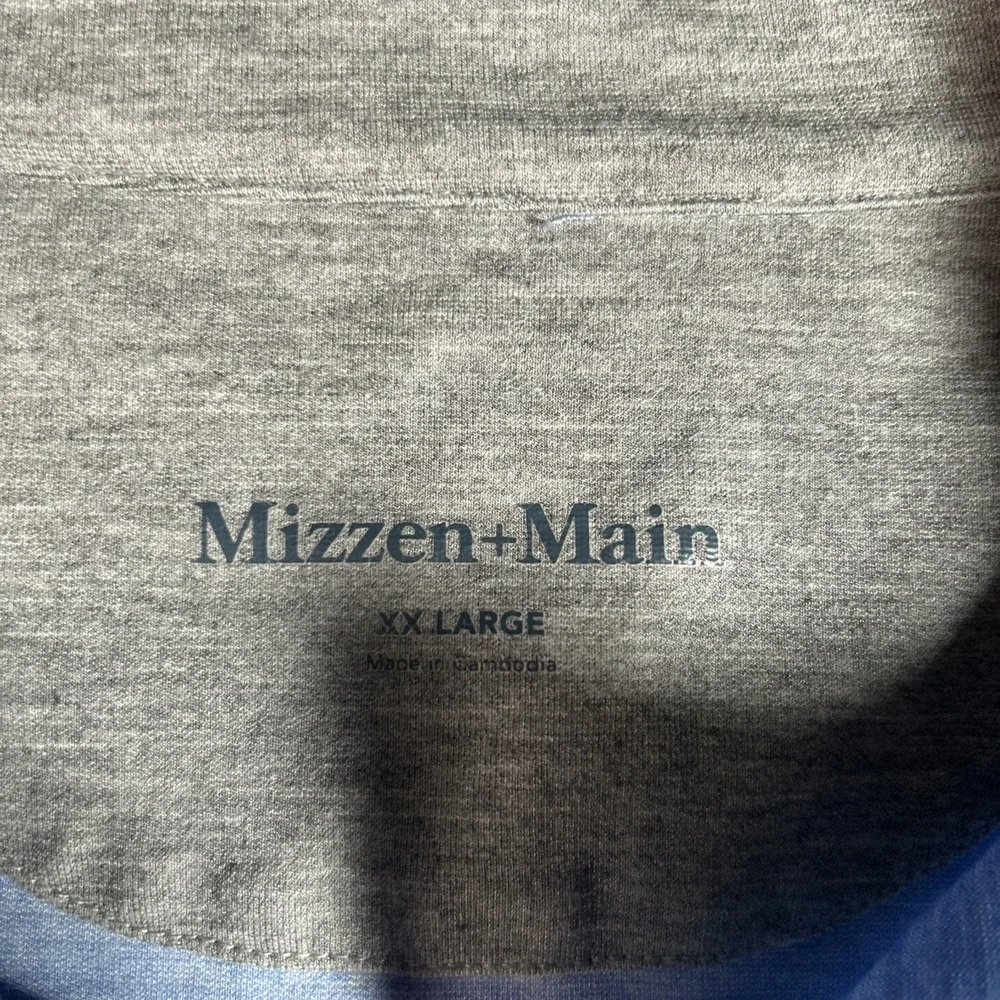 Mizzen+Main Sweater Men's XXL Blue Proflex 1/4 Zip Golf Pullover Stretch Wicking
